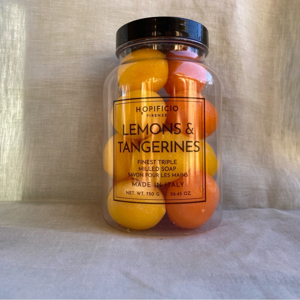 New Hopificio Lemons and Tangerines shaped triple milled hand soap Made in Italy